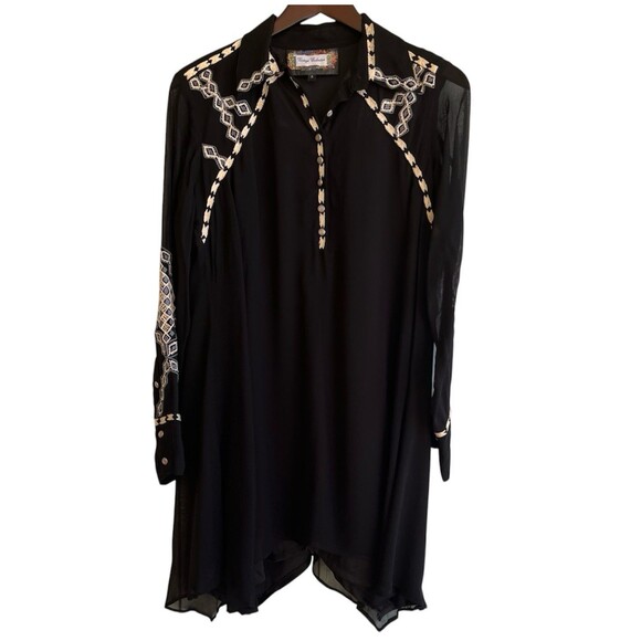 Vintage Collection Womens Tunic Top Size S Embroidered Western Pearl Button - Picture 1 of 14